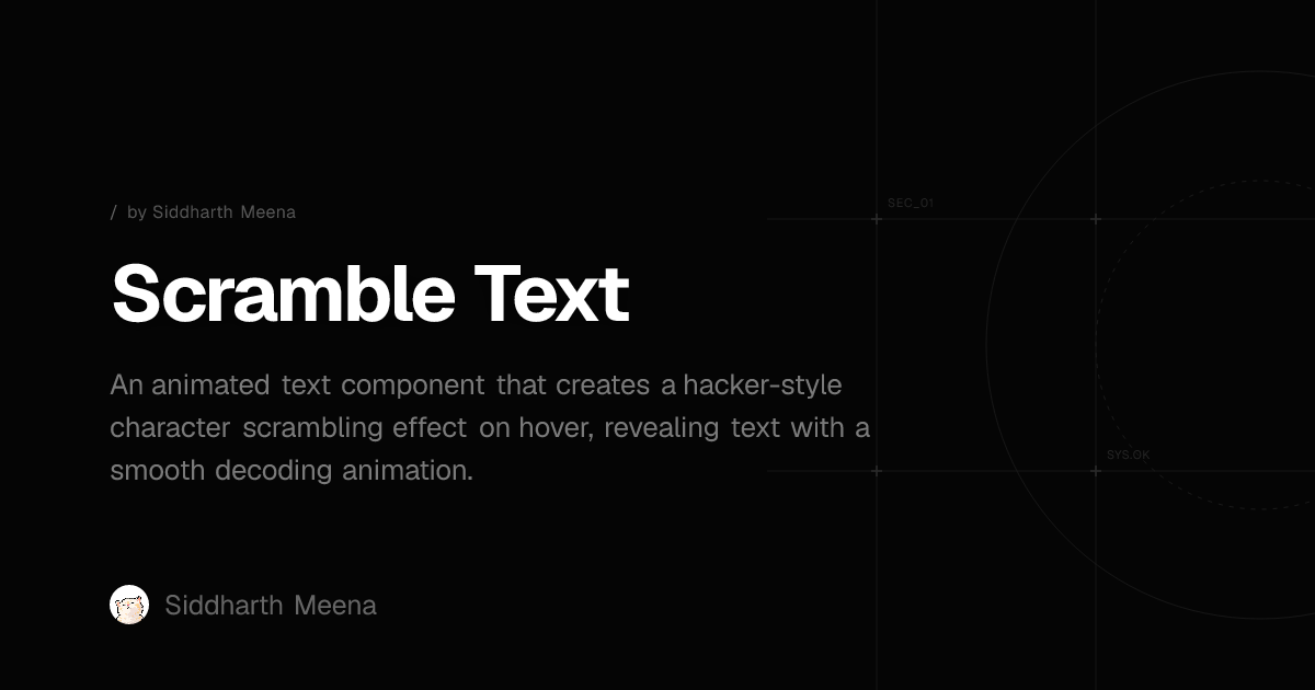 Scramble Text Component | Siddharth Meena