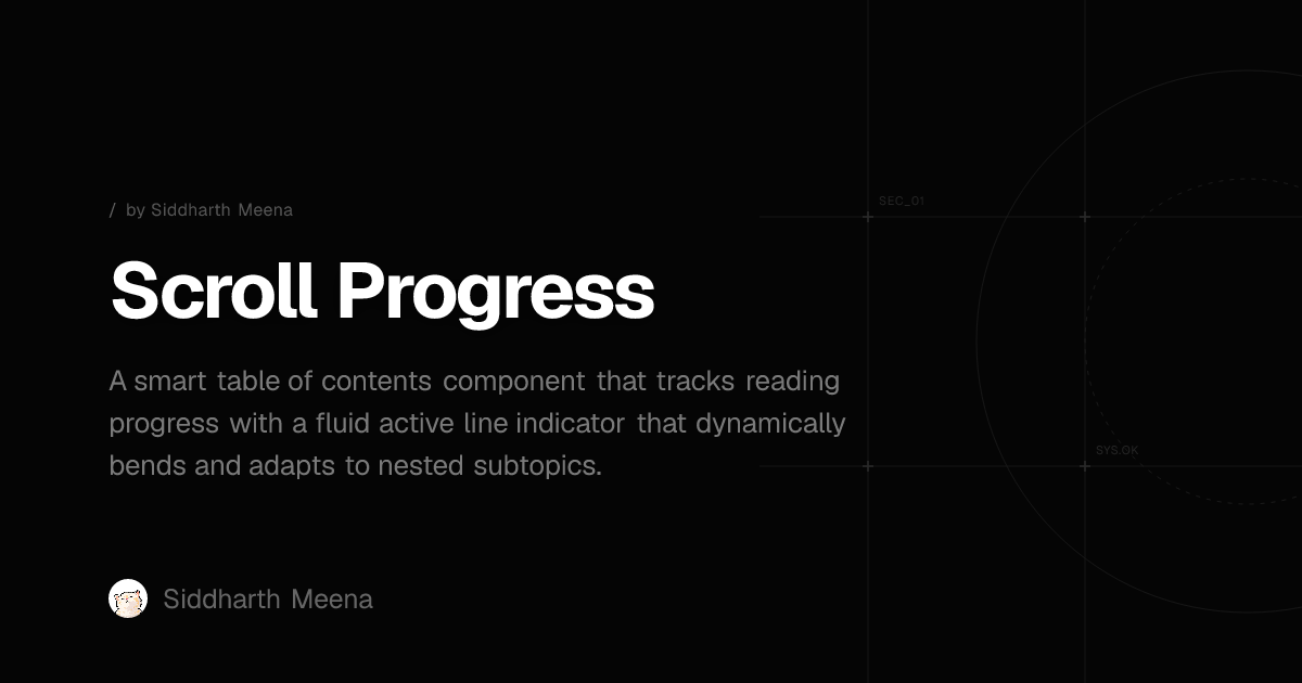 Scroll Progress Component | Siddharth Meena
