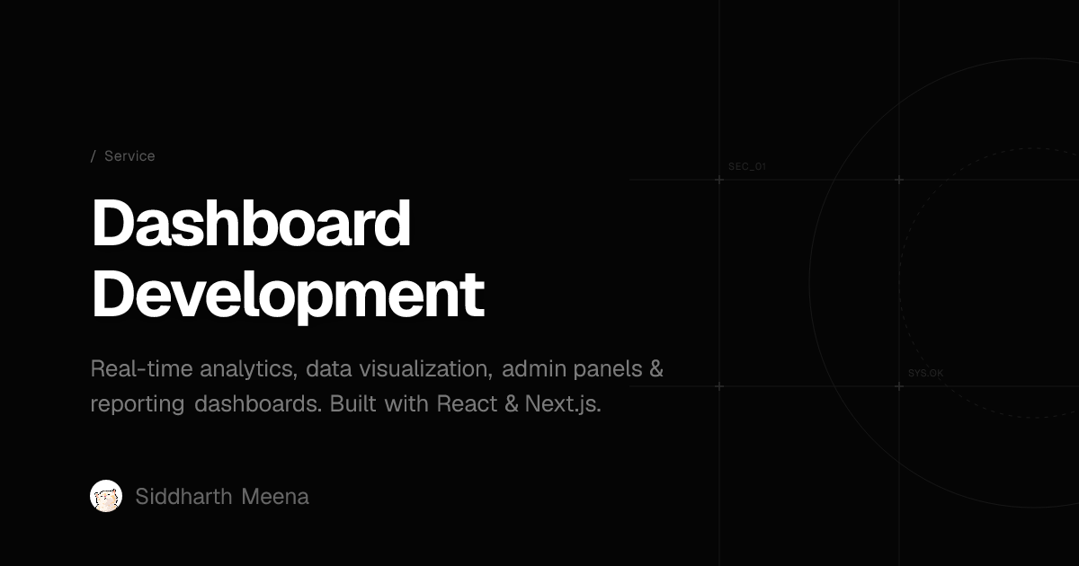 Dashboard Development Services | Siddharth Meena | Siddharth Meena